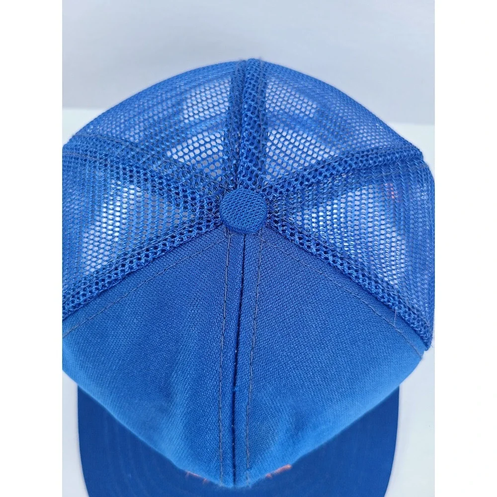 VTG New York Mets Trucker Hat Mens M/L Blue U.I.I. MLB Baseball Sports Snapback
